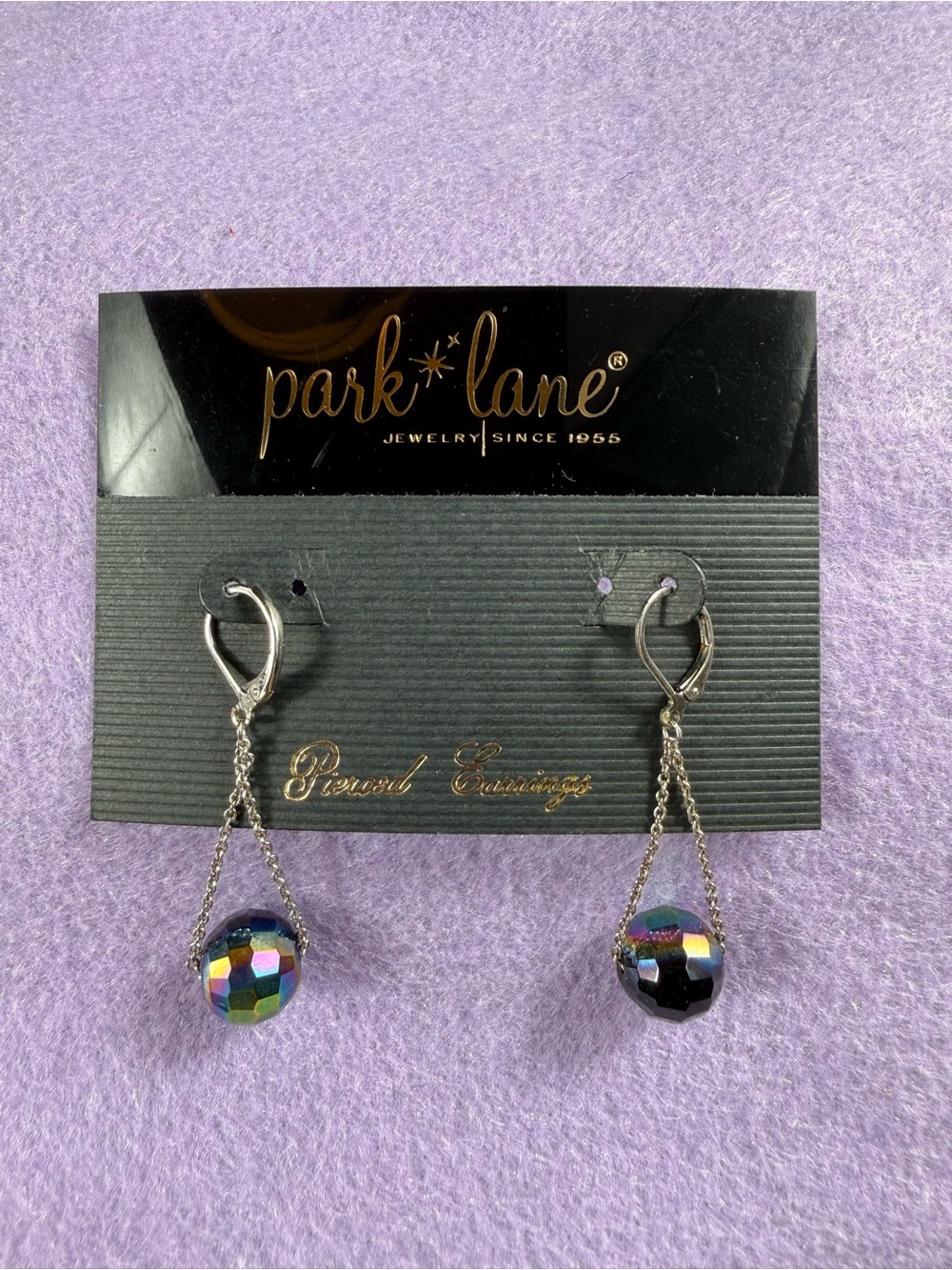 Park Lane dangle faceted bead earrings. NEW.